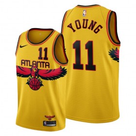 Atlanta Hawks Trae Young 11 Nike 2021-22 City Edition Throwback 90s Miesten Pelipaidat Swingman